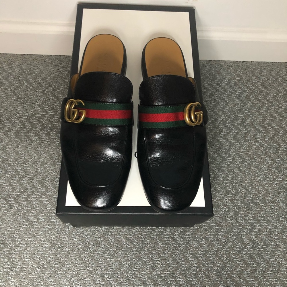 Gucci Quentin Double G Marmont Princetown Slippers